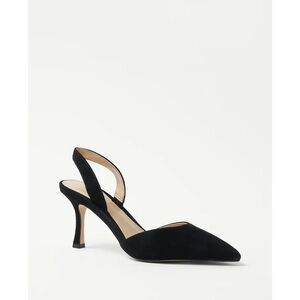 ANN TAYLOR $148 BLACK KERRY SUEDE SLINGBACK PUMPS HIGH HEELS SHOES SZ 9 NEW